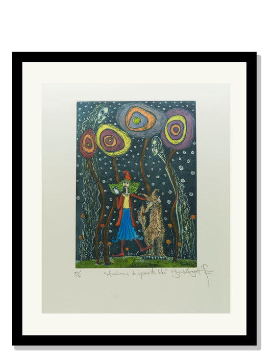 "Mimetismo de caperucita lobo" color azul