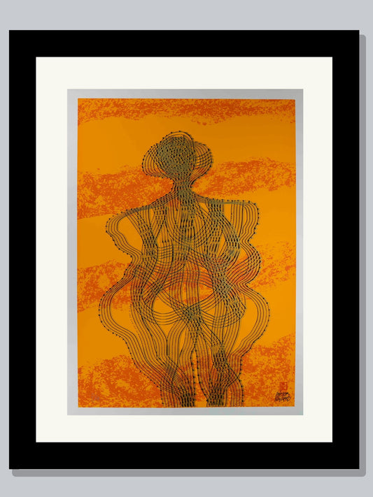 "La venus de laussel" color naranja
