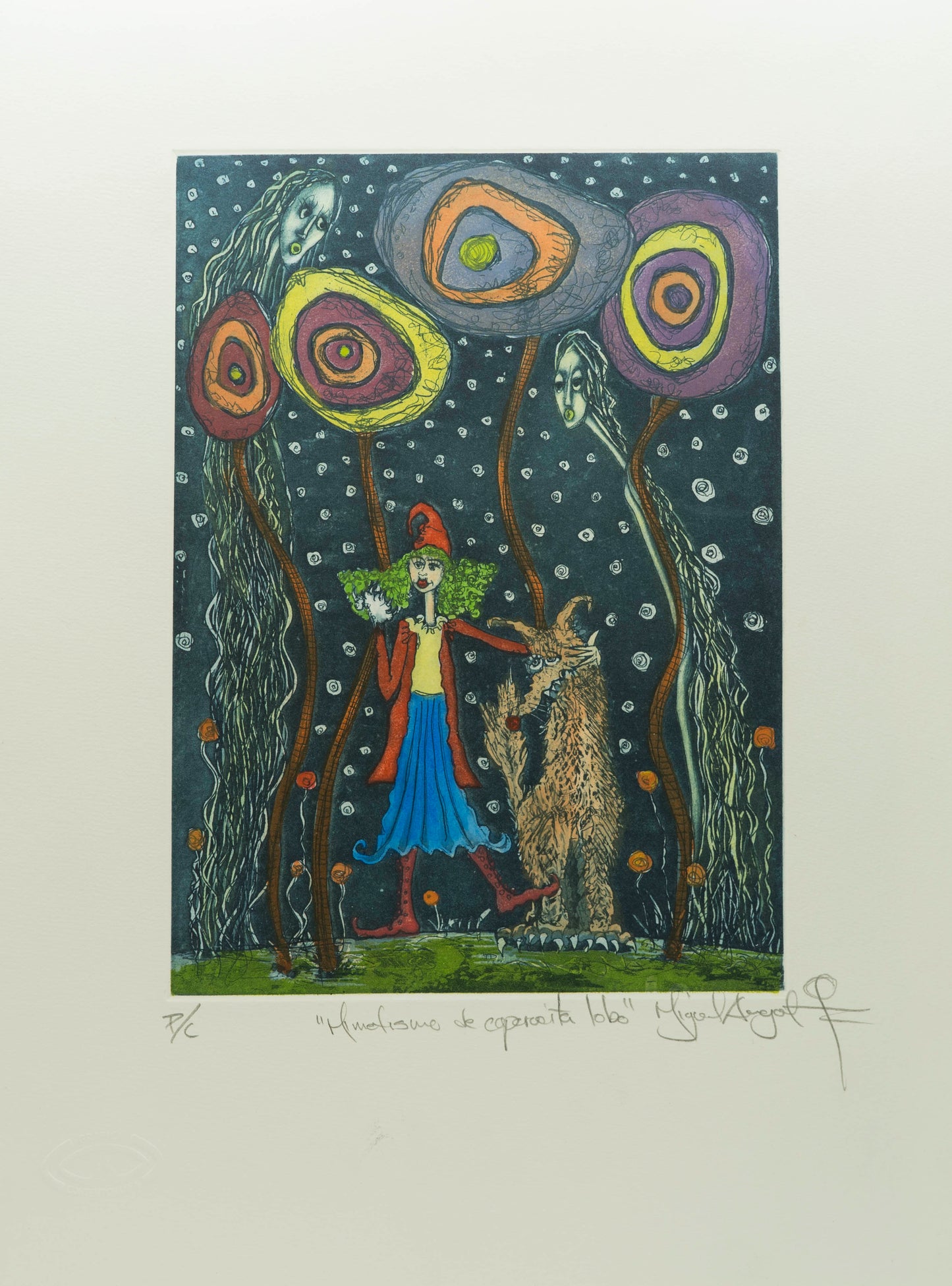 "Mimetismo de caperucita lobo" color azul