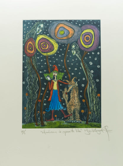 "Mimetismo de caperucita lobo" color azul