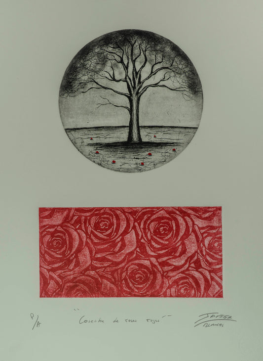 "Cosecha de rosas rojas"