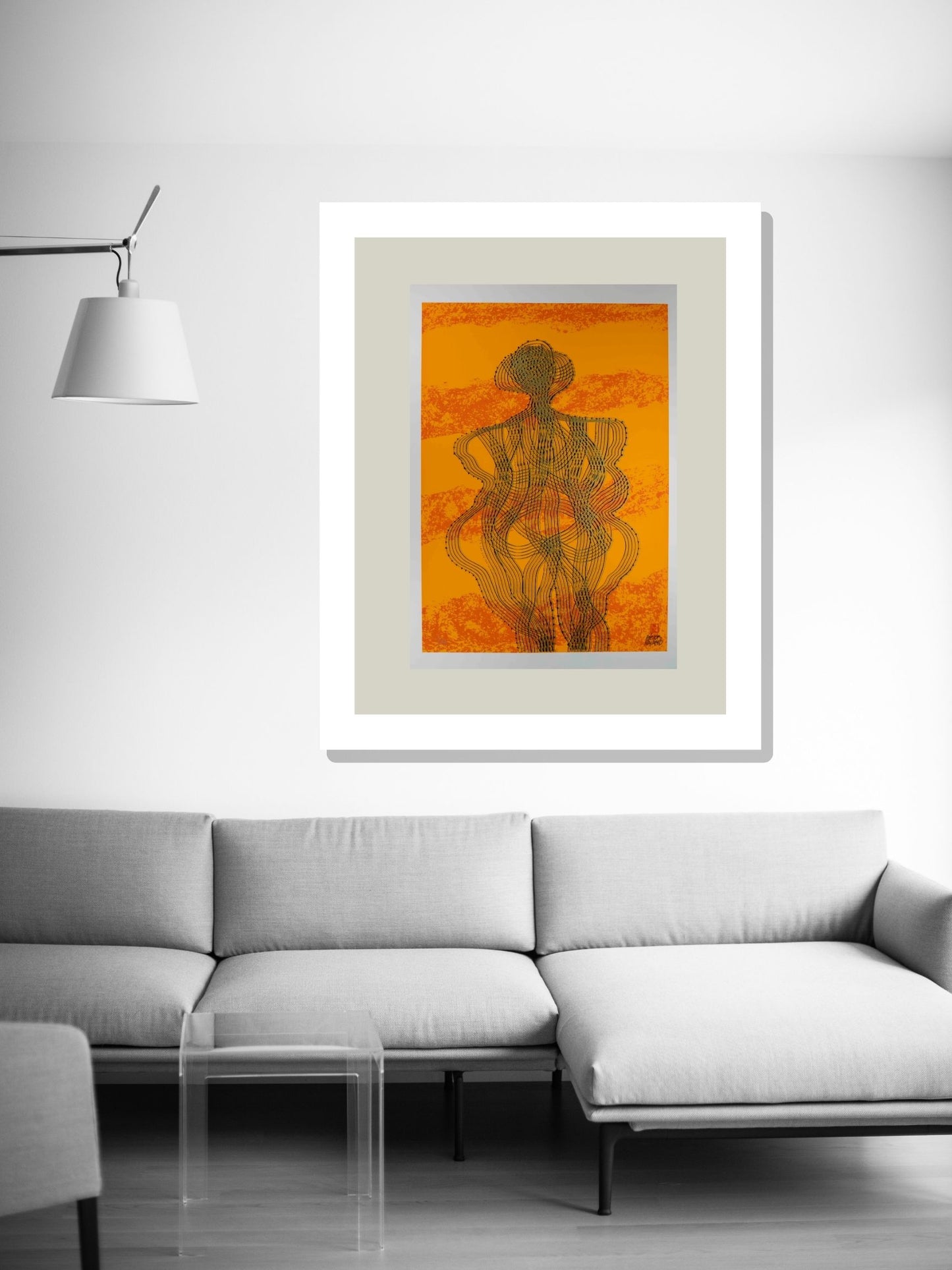 "La venus de laussel" color naranja