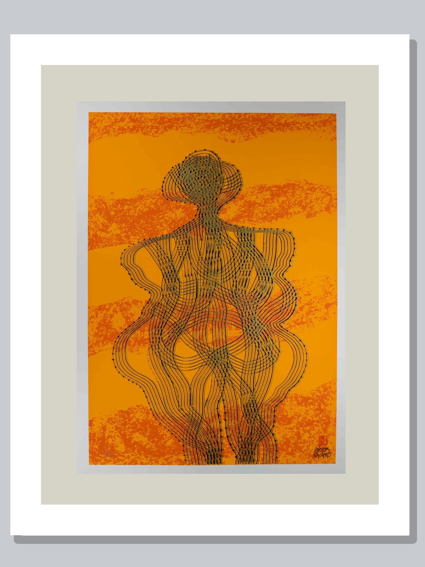 "La venus de laussel" color naranja